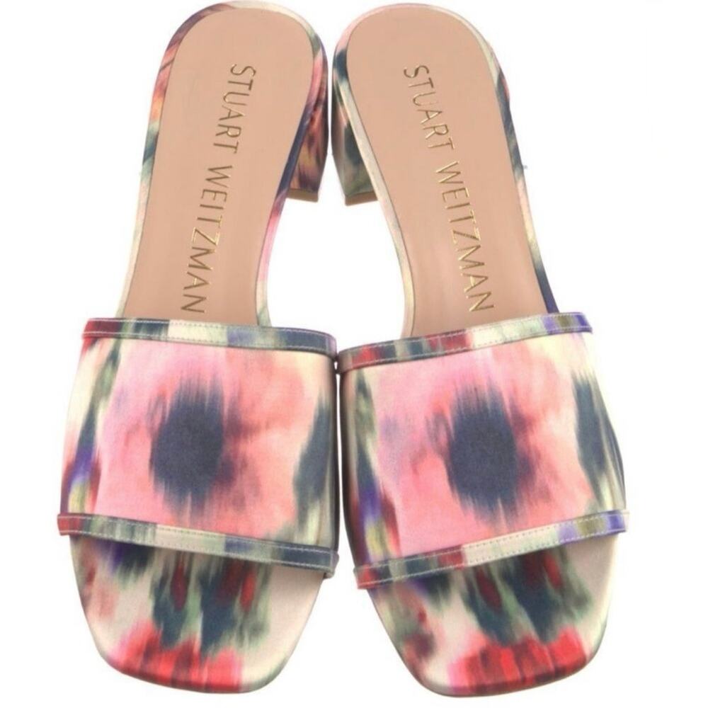 STUART WEITZMAN Cayman 35 Block Floral Slides, Size 10, New with Tag MSRP $425